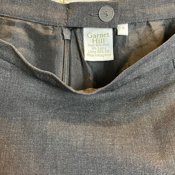 Garnet Hill Charcoal Gray Wool Pencil Skirt w Silk Lining Sz 6 EUC Lightweight - Picture 3 of 8